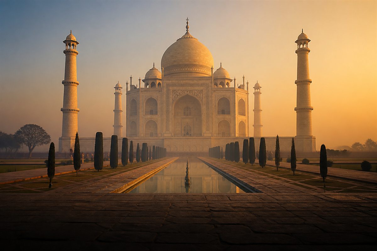 Taj Mahal o wschodzie słońca — Indie 2010